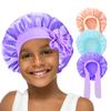 Nuevo Sombrero de Satén con Lazo de Cinta Elástica para Niños Transfronterizo Gorro de Ducha para Bebé Gorro de Noche Envío Directo