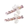 Presilha de Cabelo Laço Pérola Cristal Coração Amor Coreano Luxo Leve Doce Menina High-End Para Franja Presilha Bico de Pato