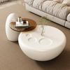 Mesa de Café Redonda Italiana Estilo Europeo Combinación de Mueble de TV Apartamento Pequeño Sala de Estar Moderna de Alto Grado Hogar Sencillo Lujo Ligero Tamaño