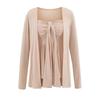 Estilo Perezoso Suave Puro Deseo Conjunto de Mujer Verano Nuevo Top sin Tirantes Chaleco + Chaqueta Cardigan de Manga Larga