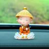 Estabilidade Emocional e Cura Artesanato de Resina de Monges Pequenos com Padrão de Nuvens Inspirado no Zen Enfeites para Carro Decoração de Painel de Carro