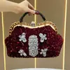 Nova Bolsa Transversal Exquisite Brilhante Feminina Bolsa de Mão Bolsa de Festa Feminina Grande Capacidade Bolsa de Mão de Nicho Sensação de Alto Padrão