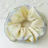 Scrunchie Floral Fresco de Verão Multicamadas para Mulheres, Elástico Doce para Coque, Corda Elástica para Rabo de Cavalo Baixo