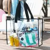Bolsa de armazenamento de roupas portátil de PVC para natação de verão, bolsa de ombro transparente de PVC da moda, bolsa de viagem tote para praia