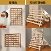 Estante de Madera Maciza de Múltiples Niveles para Bobinas, Estante de Almacenamiento para Hilo de Coser, Organizador y Estante de Almacenamiento de Doble Uso para Bobinas de Hilo de Pino, Montaje en Pared y de Pie