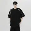 Camiseta Decorativa Retro Americana Bordada a Mano de Manga Corta para Hombre en Verano Casual Holgada Versátil Cuello Redondo High Street Top Tendencia