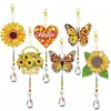 Venda Quente Transfronteiriça 5D DIY Sino dos Ventos Pintura com Diamantes, Pintura Decorativa Pendurada Dupla Face Feita à Mão com Studs de Diamante com Pássaros e Borboletas, Caça-Sonhos