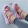 Zapatos de Mujer de Verano Nuevos Europeos y Americanos Talla Grande Sandalias de Suela Gruesa Suministro Transfronterizo para Mujer Sandalias de Playa para Mujer con Velcro de Suela Plana