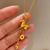 Collar Colgante de Caballo Electrochapado en Oro Real de 24 Quilates, Cadena de Clavícula Elegante de Lujo Accesible a la Moda, Joyería de Alta Gama a la Moda Personalizada