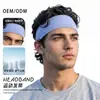 Diadema de punto de malla de nailon transpirable para deportes al aire libre transfronterizos, diadema de color liso para correr, cinta para el pelo de alta elasticidad antisudor