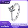Personalizado Tiktok Imitação Mossang Diamante Anel de Abertura Feminino Luz Simples Luxo Quatro Garras Amor 1 quilate Simulação Anel Anel de Diamante