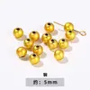 Cuentas Redondas Pequeñas de Cobre en Oro de 18K de 4 mm con Agujeros Accesorios para Pulseras de Joyería DIY Cuentas de Posicionamiento Cuentas Sueltas Venta al por Mayor