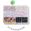 4*7mm Contas Digitais Acrílico Redondas Soltas Pulseira de Amizade com Contas Digitais Feita à Mão Acessórios de Joias DIY