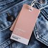 Etiqueta de bolsa personalizada para roupas em estoque, etiqueta personalizada para loja de roupas, marca registrada, logotipo de papel, pequena listagem personalizada