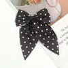 Cinta de Lunares Florales Frescos Estampada en Blanco y Negro Lazo Cola de Golondrina Accesorios para el Cabello Hechos a Mano DIY Ropa Zapatos Sombreros Bolsos Accesorios
