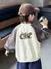 Sudadera raglán con estampado de letras para niños, unisex, colección primavera/otoño 2026, suéter para bebé, prenda interior para niños, estilo moderno