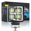 Luz de Trabalho LED para Carro 4 polegadas Quadrada 64 LEDs Flood Luz Auxiliar Iluminação Modificada Máquinas Agrícolas Engenharia Empilhadeira
