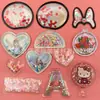 Suministro de fábrica horquilla transparente de PVC con lentejuelas de amor burbuja de lentejuelas etiqueta inflable display de partículas etiqueta inflable