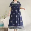 Vestido ligero de algodón y seda talla grande 100 kg vestido de verano para madres, vestido largo casual de corte holgado para mujer hecho de rayón