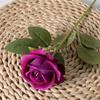 Flor Rosa Única de Flanela Flor de Simulação Dia dos Namorados Casamento Adereços Parede de Flores Decorativa Cachoeira Flor Falsa Flor de Seda Artificial