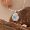 Collar Colgante de Citrino Natural Amatista Topacio Forma de Gota para Mujer Joyería Color Plata S925 Transmisión en Vivo Estilo Nuevo