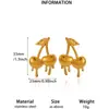 Pendientes Metálicos de Acero Inoxidable Exagerados y Únicos Chapados en Oro de 18K Corazón de Lava Labios de Cereza Venta al Por Mayor
