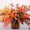 Floristería de Simulación de Boda Naranja Material de Flores Naranja Naranja Tema Arreglo de Lugar de Boda Hotel Arreglo de Flores de Plástico