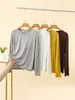 Camiseta de Manga Larga con Lunares Nueva Otoño 2026 para Mujer Cuello Redondo Ajustada Favorecedora Capa Base Ropa Interior Top Retro