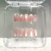 Unhas Cat Eye Rosa Claro Degradê Unhas Usáveis 10 Peças Manicure Feita à Mão Codificada Unhas Simples Elegantes Adesivos de Unha