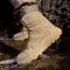 Botas Tácticas 2025 para Hombre, Senderismo al Aire Libre, Montañismo, Caza, Zapatos de Rescate de Aventura, Botas de Trabajo Desérticas de Caña Media con Suela Ligera para Hombre, No