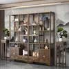 Gabinete de Múltiples Tesoros Estilo Chino de Madera Maciza Gabinete de Té Estante de Almacenamiento Divisor de Olmo Adorno Gabinete de Té de Oficina Vitrina