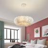 Lámpara de araña moderna simple estilo ins de dona habitación de niña Lámpara de plumas blancas de moda dormitorio principal romántico bombillas E27