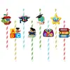 Nueva decoración para fiesta de graduación de jardín de infantes, tarjeta de paja para insertar, suministros de decoración para ceremonia de graduación de niños, tapón de paja