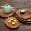 Bandeja de té de madera maciza estilo japonés, Plato de madera para bocadillos y pasteles, Plato de madera decorativo de madera de acacia, Bandeja rectangular para bocadillos, Bandeja de frutas