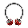 Pendientes en forma de U de Acero Inoxidable Transfronterizos Herradura Sin Goteo de Aceite Bola de Diamante Completo Diente Exterior de Acero Inoxidable Piercing de Nariz Anillo de Nariz Joyería