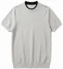 Directo de fábrica, camisa de punto para hombre estilo old money, manga corta, cuello redondo, corte holgado, jacquard, transpirable, top fino de verano
