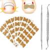 Dispositivo de doble cabeza de acero inoxidable para quitar uñas, juego de cucharas para surcos de uñas, dispositivo de doble cabeza para patear, limpieza de uñas, suciedad de uñas, herramientas para uñas