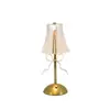 Lámpara de mesa vintage estilo ins de tela plisada transfronteriza con decoración de lazo, luz de noche LED linda romántica creativa recargable para niñas