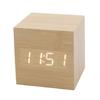 Fabricantes de origen suministran estudiantes transfronterizos reloj de mesa LED de madera reloj despertador electrónico control por voz tres juegos de alarmas