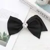 Nuevo Pasador de Pelo con Lazo Pequeño Asimétrico Estilo Chanel Clip Superior Elegante de Perla Clip de Resorte para la Parte Trasera de la Cabeza para Mujeres