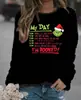 Nova roupa masculina de Natal verde monstro de pelo plano estampa de carta suéter solto top Grinch