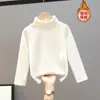 Camiseta Interior de Terciopelo Transfronteriza para Niños y Niñas Otoño e Invierno Engrosada Cálida Todas las Combinaciones Top Primavera y Otoño Nueva Ropa Infantil de Manga Larga