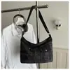 Comércio exterior estilo coreano casual transfronteiriço 2026 novo design jeans grande capacidade para o dia a dia bolsa de ombro transversal