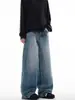 Populares jeans nuevos para hombre, pantalones anchos sueltos de color azul retro, modernos y elegantes, sin marca, estilo casual de Instagram