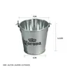 Balde de Gelo Pequeno Galvanizado Personalizado, Balde Decorativo para Casa, Balde de Metal com Alça Suspensa e Abridor de Garrafa, Balde de Armazenamento de Gelo