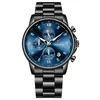 LIGE/Transfronterizo Nuevo Modelo de Cuarzo Multifuncional Deportivo Cronógrafo de Tres Esferas Seis Manecillas Reloj Impermeable Luminoso para Hombre