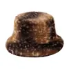 Sombrero de Cuenca de Piel Sintética Otoño Invierno Europeo y Americano Calidez Invernal Patrón de Ciervo Pequeño Ciervo Sombrero de Pescador Sombrero de Invierno Mujeres Navidad