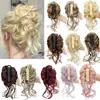 Pinza para el Pelo de Moño de Capullo de Flor, Goma para el Pelo Larga, Peluca de Seda de Alta Temperatura Multicolor, Al por Mayor Estilo Celebridad de Pelo Corto, Esponjoso