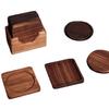 Filigrana Esmalte Madera de Acacia Haya Nogal Negro Esterilla Aislante Posavasos Taza para el Té Posavasos de Madera Maciza