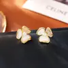 Pendientes de Flor de Nácar Natural del Fabricante Original, de Alta Gama, Modernos, Exquisitos y Compactos, Joyería Femenina Delicada Tridimensional